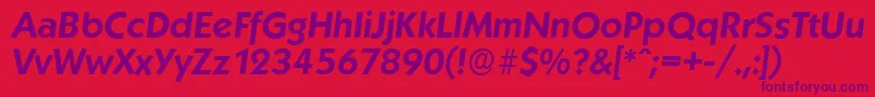 KoblenzserialBolditalic Font – Purple Fonts on Red Background