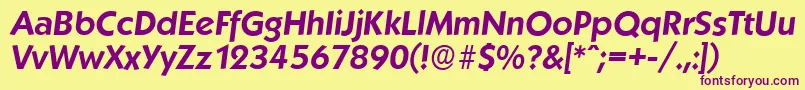 KoblenzserialBolditalic Font – Purple Fonts on Yellow Background