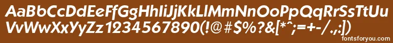 KoblenzserialBolditalic-Schriftart – Weiße Schriften auf braunem Hintergrund