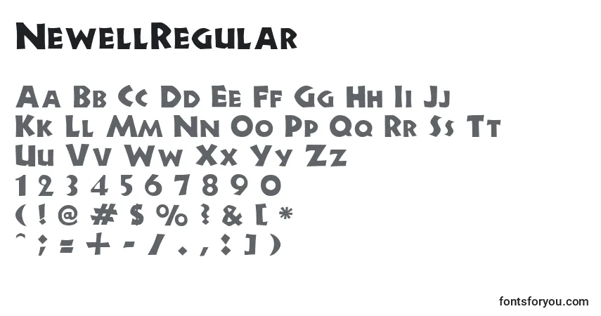 NewellRegular-fontti – aakkoset, numerot, erikoismerkit