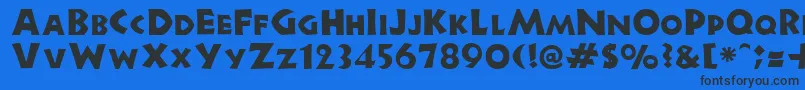 NewellRegular Font – Black Fonts on Blue Background