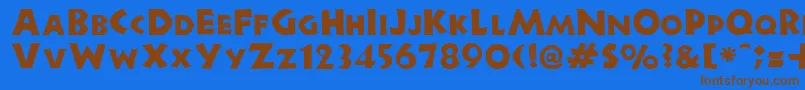 NewellRegular Font – Brown Fonts on Blue Background