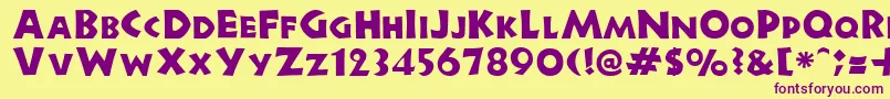 NewellRegular Font – Purple Fonts on Yellow Background