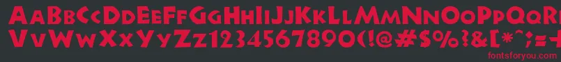 フォントNewellRegular – 黒い背景に赤い文字