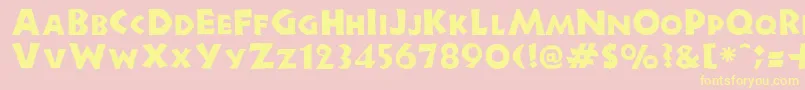 NewellRegular Font – Yellow Fonts on Pink Background