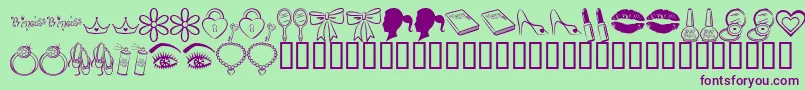 PrincessBv Font – Purple Fonts on Green Background