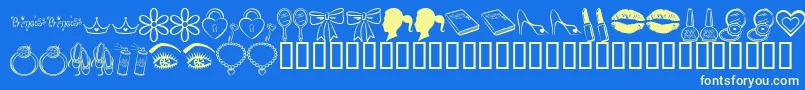 PrincessBvフォントについての詳細 フォントPrincessBv – 黄色の文字、青い背景