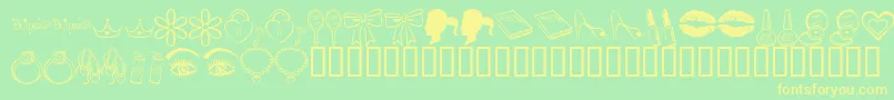 Więcej informacji o czcionce PrincessBv Czcionka PrincessBv – żółte czcionki na zielonym tle