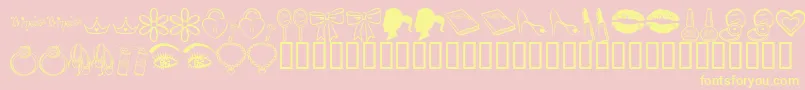 Fonte PrincessBv – fontes amarelas em um fundo rosa