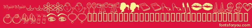 PrincessBv Font – Yellow Fonts on Red Background