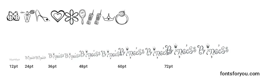PrincessBv Font Sizes