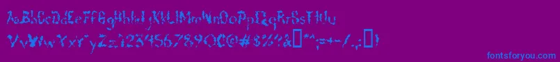 フォントDeadgrit – 紫色の背景に青い文字