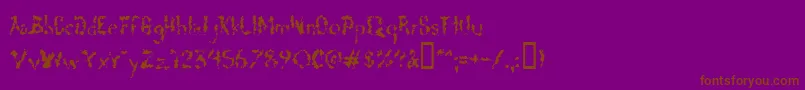 Fonte Deadgrit – fontes marrons em um fundo roxo