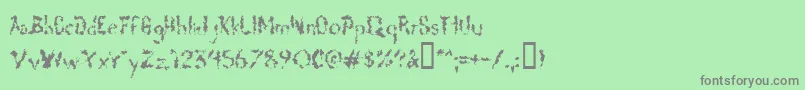 フォントDeadgrit – 緑の背景に灰色の文字