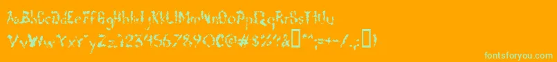 Deadgrit Font – Green Fonts on Orange Background