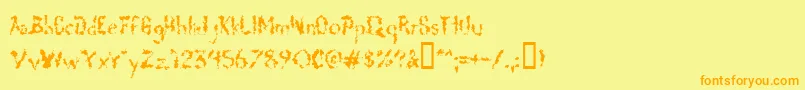Deadgrit-Schriftart – Orangefarbene Schriften auf gelbem Hintergrund