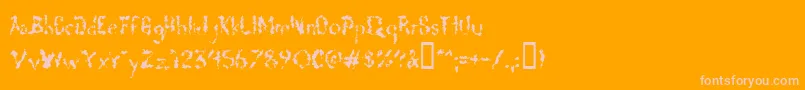 Deadgrit-Schriftart – Rosa Schriften auf orangefarbenem Hintergrund