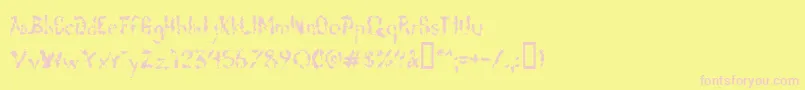 フォントDeadgrit – ピンクのフォント、黄色の背景