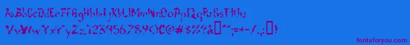 Deadgrit Font – Purple Fonts on Blue Background