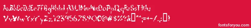 フォントDeadgrit – 赤い背景に白い文字