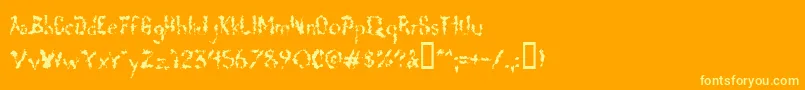 Deadgrit-Schriftart – Gelbe Schriften auf orangefarbenem Hintergrund