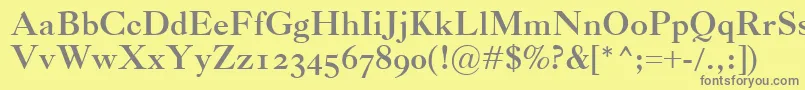 フォントCaslonClassicoBold – 黄色の背景に灰色の文字