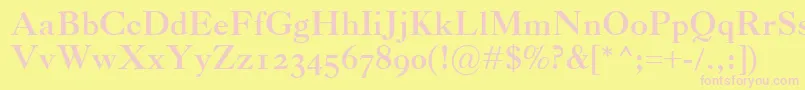 CaslonClassicoBold-fontti – vaaleanpunaiset fontit keltaisella taustalla