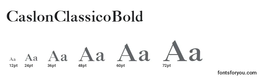 Размеры шрифта CaslonClassicoBold