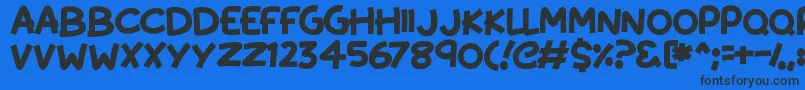 KissyHugs Font – Black Fonts on Blue Background