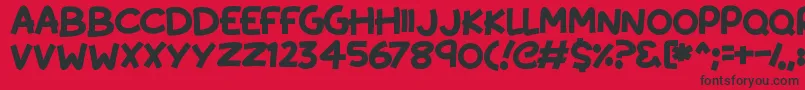 KissyHugs Font – Black Fonts on Red Background