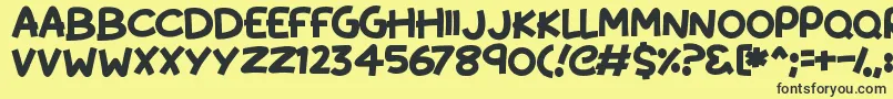 KissyHugs Font – Black Fonts on Yellow Background