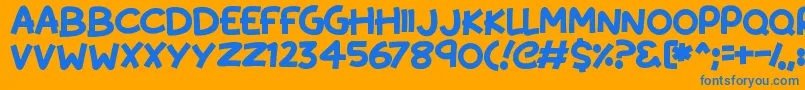 KissyHugs Font – Blue Fonts on Orange Background