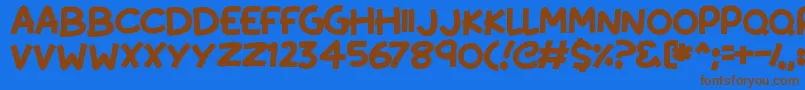 KissyHugs Font – Brown Fonts on Blue Background