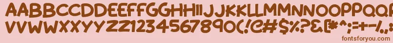 KissyHugs Font – Brown Fonts on Pink Background