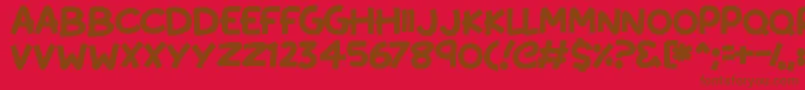 KissyHugs Font – Brown Fonts on Red Background