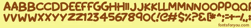 KissyHugs Font – Brown Fonts on Yellow Background