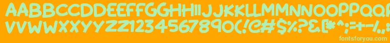 KissyHugs Font – Green Fonts on Orange Background