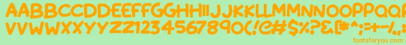 KissyHugs Font – Orange Fonts on Green Background