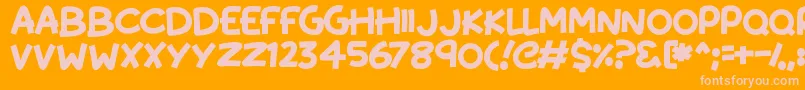 KissyHugs Font – Pink Fonts on Orange Background