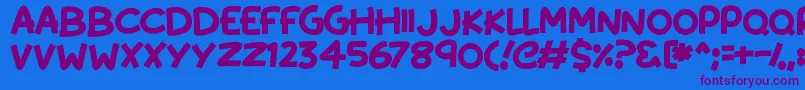 KissyHugs Font – Purple Fonts on Blue Background