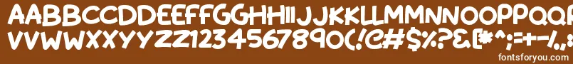 フォントKissyHugs – 茶色の背景に白い文字
