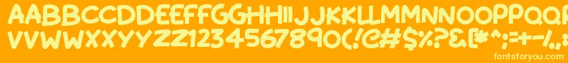 KissyHugs Font – Yellow Fonts on Orange Background