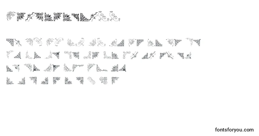 A fonte CornpopThree – alfabeto, números, caracteres especiais