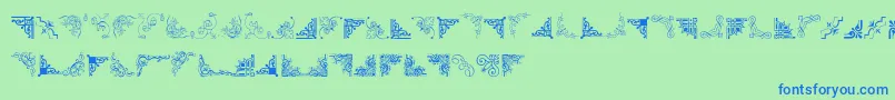 CornpopThree Font – Blue Fonts on Green Background