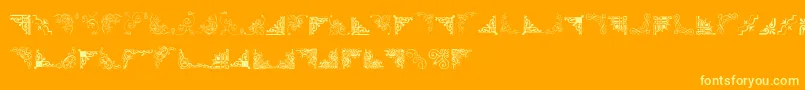 CornpopThree Font – Yellow Fonts on Orange Background