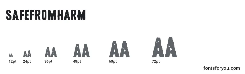 SafeFromHarm Font Sizes