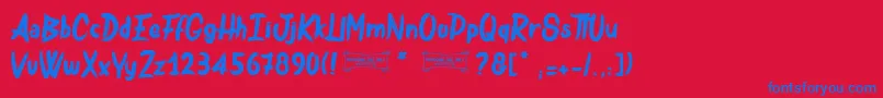 Bulldozer Font – Blue Fonts on Red Background