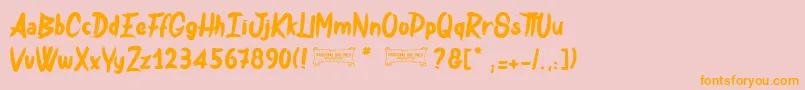 Bulldozer Font – Orange Fonts on Pink Background