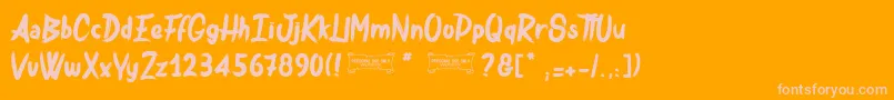 Bulldozer Font – Pink Fonts on Orange Background