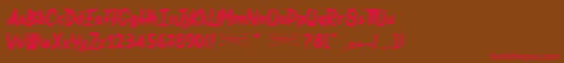 Bulldozer Font – Red Fonts on Brown Background